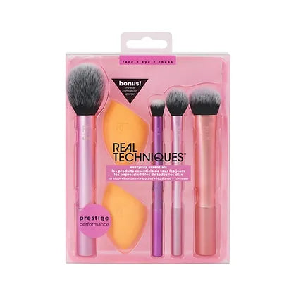 Real Techniques Everyday Essentials Makeup Brush Set with 2 sponge - ShopByMk